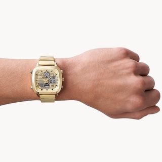 ĐỒNG HỒ NAM CAO CẤP POSSIL THÉP VÀNG MẶT VUÔNG ĐIỆN TỬ FULLBOX