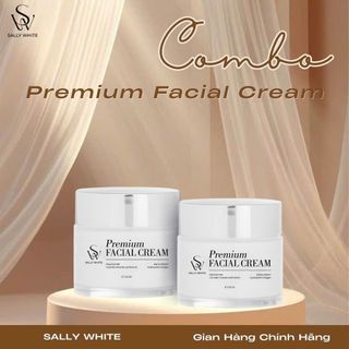 Combo 2 Kem dưỡng SALLY WHITE - PREMIUM FACIAL CREAM 25gr - Giúp trắng da căng bóng, giảm nám sạm