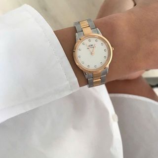 ĐỒNG HỒ NỮ CAO CẤP D WELLINGTON ICONIC LUMINE THÉP DEMI HỒNG FULLBOX TEM