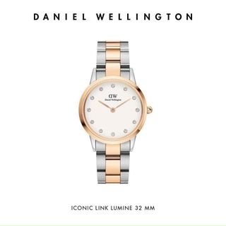 ĐỒNG HỒ NỮ CAO CẤP D WELLINGTON ICONIC LUMINE THÉP DEMI HỒNG FULLBOX TEM