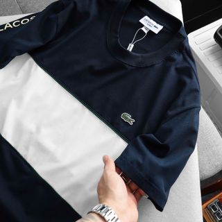 T-shirt LC phối màu.  Chất thun Cotton may phối lé, tay in chữ Logo nổi