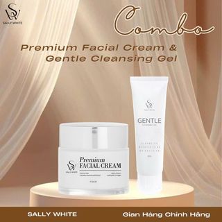 COMBO làm sạch+dưỡng trắng mịn, giảm nám: PREMIUM  FACIAL CREAM 25gr + GENTLE CLEANSING GEL 100ml