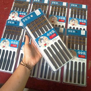 BỘ 10 ĐÔI ĐŨA CÔ GÁI NHẬT SỌC VÀNG