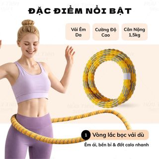 Vòng Lắc Eo Lò Xo Bọc Vải Dù Cao Cấp - Giữ Eo Thon, Cải Thiện Vóc Dáng Tại Nhà Tiện Lợi