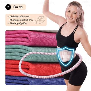 Vòng Lắc Eo Lò Xo Bọc Vải Dù Cao Cấp - Giữ Eo Thon, Cải Thiện Vóc Dáng Tại Nhà Tiện Lợi