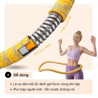 Vòng Lắc Eo Lò Xo Bọc Vải Dù Cao Cấp - Giữ Eo Thon, Cải Thiện Vóc Dáng Tại Nhà Tiện Lợi