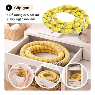 Vòng Lắc Eo Lò Xo Bọc Vải Dù Cao Cấp - Giữ Eo Thon, Cải Thiện Vóc Dáng Tại Nhà Tiện Lợi