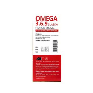 Viên uống Omega 3.6.9 Slaska Fish Oil 500mg giúp tăng cường thị lực, tốt cho tim mạch hộp 60 viên