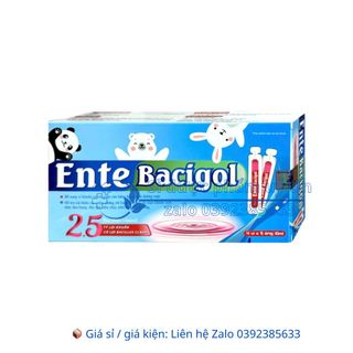 Men Ente Bacigol giảm đau bụng, đầy hơi, khó tiêu, tiêu chảy, phân sống hộp 20 ống