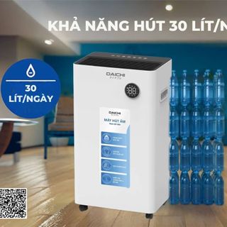 Máy Hút Ẩm Daichi DCP-30DH 30L, Lọc Không Khí, Sấy Quần Áo