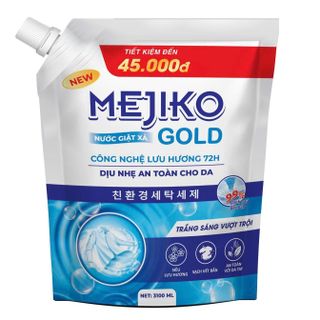 Nước Giặt Xả MEJIKO GOLD 3100ml – Lưu Hương 72H, Sạch Vết Bẩn, Dịu Nhẹ Cho Da, Tiết Kiệm Cho Gia Đình