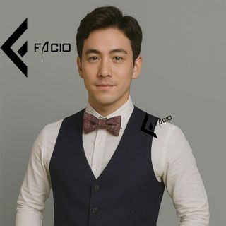 Áo gilê nam cổ tim 4 nút Facio Z10 vải sec cao cấp giá sỉ