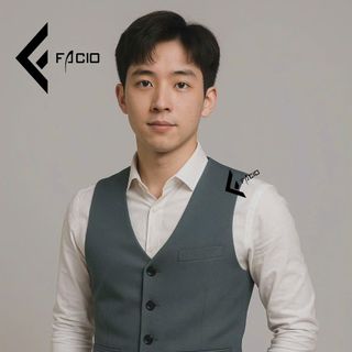 Áo gilê nam cổ tim 4 nút Facio Z10 vải sec cao cấp giá sỉ