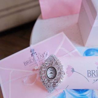 ĐỒNG HỒ NỮ CHÍNH HÃNG BRIDE TALK LÁ ĐÍNH ĐÁ CZ FULLBOX