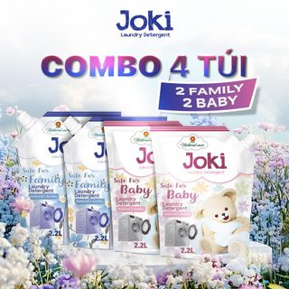 Nước Giặt Xả JOKI Đậm Đặc 2.2L - Lưu Hương Lâu, Kháng Khuẩn, An Toàn Cho Da Mẹ & Bé
