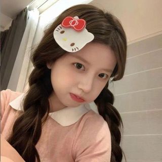 DÁN TÓC KITTY NƠ ĐỎ HỒNG