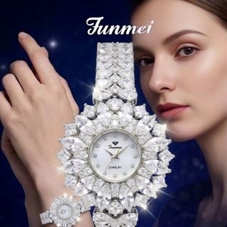 ĐỒNG HỒ NỮ CHÍNH NGẠCH FUNMEI F2072 ĐÍNH ĐÁ SWAROSKI FULLBOX HOÁ ĐƠN