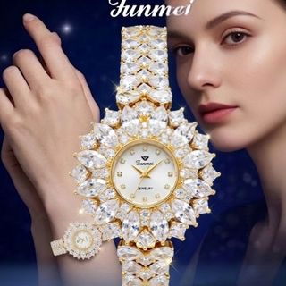 ĐỒNG HỒ NỮ CHÍNH NGẠCH FUNMEI F2072 ĐÍNH ĐÁ SWAROSKI FULLBOX HOÁ ĐƠN