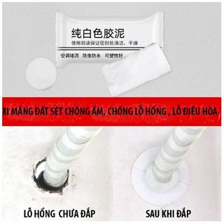 XI MĂNG DẺO BỊT LỖ ĐIỀU HOÀ, ĐƯỜNG ỐNG NƯỚC XI MĂNG TRẮNG CHỐNG THẤM CÁCH NHIỆT BÙN ĐẤT SÉT KEO TRÁM TƯỜNG 20GR
