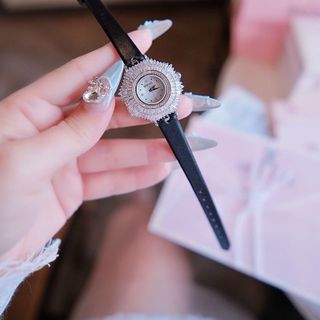 ĐỒNG HỒ NỮ CHÍNH HÃNG BRIDE TALK DÂY DA VIỀN ĐÁ CZ FULLBOX