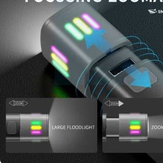 Đèn Pin Cá Mập Cười Kính Thiên Văn Zoom Dạ Quang SD-1018-S