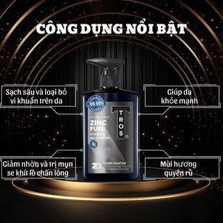 TROS – Combo Sữa Tắm Nam + Lăn Khử Mùi Chính Hãng Thái Lan, Diệt Khuẩn Khử Mùi, Hương Nước Hoa Mạnh Mẽ