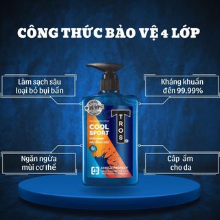 TROS – Combo Sữa Tắm Nam + Lăn Khử Mùi Chính Hãng Thái Lan, Diệt Khuẩn Khử Mùi, Hương Nước Hoa Mạnh Mẽ