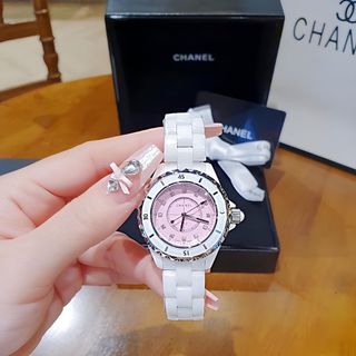 ĐỒNG HỒ NỮ CAO CẤP CHANEU CERAMIC ĐÁ TRẮNG MẶT HỒNG