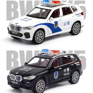 Mô Hình Xe Cảnh Sát Kiểu Địa Hình Bằng Kim Loại Có Đèn Chớp Và Còi Hú Mở Cửa, Kéo Lùi, Xe Đồ Chơi Sưu Tầm-Loại Lớn