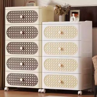 Tủ Đầu Giường Nhiều Tầng Nubie Có Bánh Xe,Tủ Đựng Đồ Lót, Tủ Đựng Đồ Đa Năng Phong Cách Cổ Điển