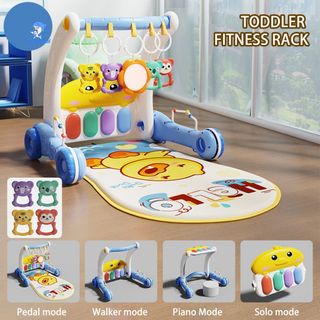 Thảm nhạc cho bé sơ sinh kiêm xe tập đi có nhạc đàn piano 3in1, Đồ chơi cho bé 6-12 tháng