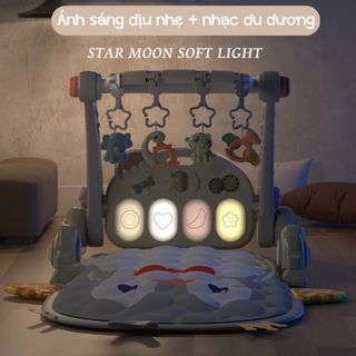 Thảm nhạc cho bé sơ sinh kiêm xe tập đi có nhạc đàn piano 3in1, Đồ chơi cho bé 6-12 tháng