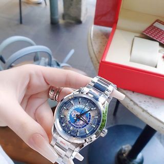 ĐỒNG HỒ NAM CAO CẤP ÔMAGE MÁY CƠ MÀU XANH NHẠT