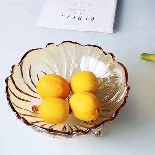 ĐĨA THỦY TINH 3 CHÂN 24CM MÀU HỔ PHÁCH (T12)