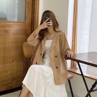 Áo Khoác Blazer Chất Mango Phom Rộng - Thời Trang Thanh Lịch