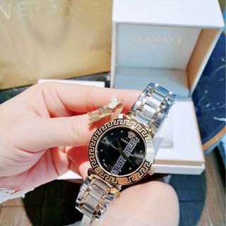 ĐỒNG HỒ NỮ CAO CẤP VERSA LOGO DÂY THÉP DEMI MẶT ĐEN