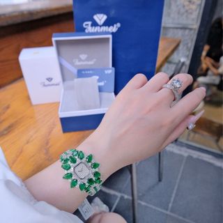 ĐỒNG HỒ NỮ CHÍNH HÃNG NHẬP CHÍNH NGẠCH FUNMEI F2174 MẶT VUÔNG ĐÍNH CZ FULLBOX HOÁ ĐƠN