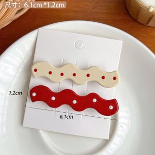 VĨ 2 KẸP TÓC KIM LOẠI CHẤM BI