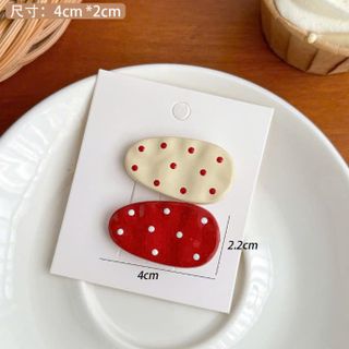 VĨ 2 KẸP TÓC KIM LOẠI CHẤM BI