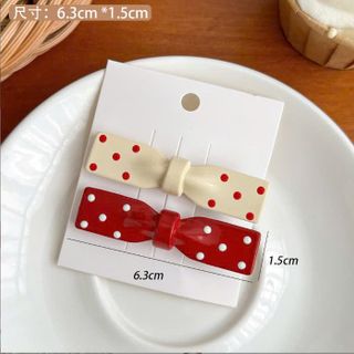 VĨ 2 KẸP TÓC KIM LOẠI CHẤM BI