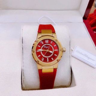 ĐỒNG HỒ NỮ CAO CẤP SALVATHORE DÂY CAO SU NIỀNG BEZEL VÀNG
