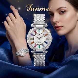 ĐỒNG HỒ NỮ CHÍNH NGẠCH FUNMEI F4604 ĐÍNH ĐÁ CZ FULLBOX HOÁ ĐƠN