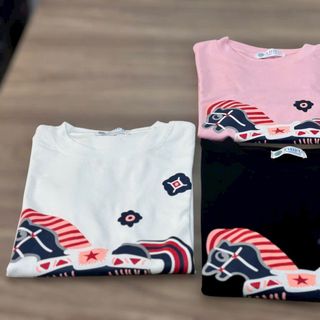 Áo Thun Nữ Ôm Body Cổ Tròn Tay Ngắn Hình Ngựa - Cotton Mịn, Co Giãn 4 Chiều