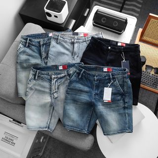 Short Jean Nam Full 5 Colors. Chất jean chính phẩm co giản xịn sò dày dặn fom slim ngang gối.