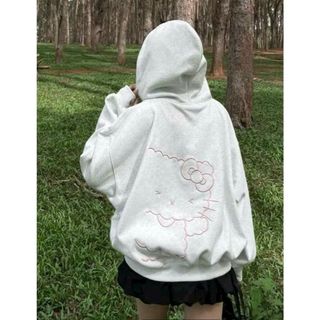 Áo Khoác In Logo Hello Kitty Kèm Charm Mèo - Hàng Đẹp Bán