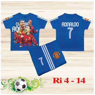 [ĐẶT THEO YÊU CẦU] Tổng hợp mẫu đồ bộ thể thao cho bé trai hình CR7 Ronaldo từ 10-75kg chất thun lạnh thái mềm mát