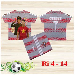[ĐẶT THEO YÊU CẦU] Tổng hợp mẫu đồ bộ thể thao cho bé trai hình CR7 Ronaldo từ 10-75kg chất thun lạnh thái mềm mát
