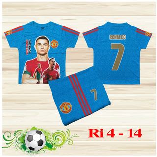 [ĐẶT THEO YÊU CẦU] Tổng hợp mẫu đồ bộ thể thao cho bé trai hình CR7 Ronaldo từ 10-75kg chất thun lạnh thái mềm mát