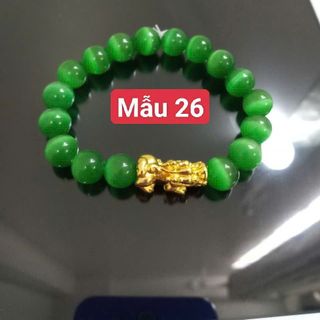 Chuỗi phong thủy 10ly đá mắt mèo mix tỳ hưu nhe