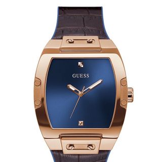 ĐỒNG HỒ NAM CAO CẤP GUECS DÂY DA NÂU MẶT TRƠN CN